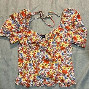 Floral Puff Sleeve Top